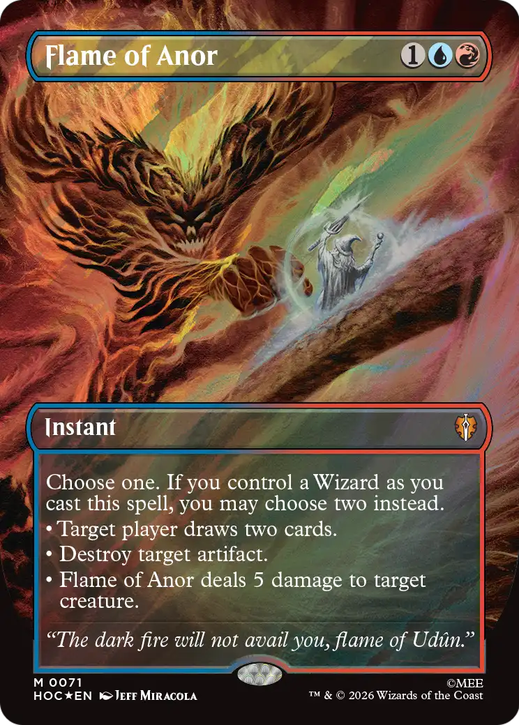 Flame of Anor (Borderless) (Surge Foil) [The Hobbit: Eternal-Legal] | Good Games Morley