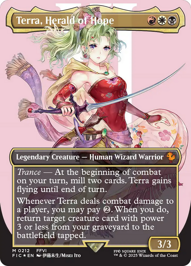 Terra, Herald of Hope (Borderless) (Surge Foil) [FINAL FANTASY Commander] | Good Games Morley