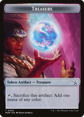 Treasure (20) // Teferi Akosa of Zhalfir Emblem Double-Sided Token [March of the Machine Tokens] | Good Games Morley