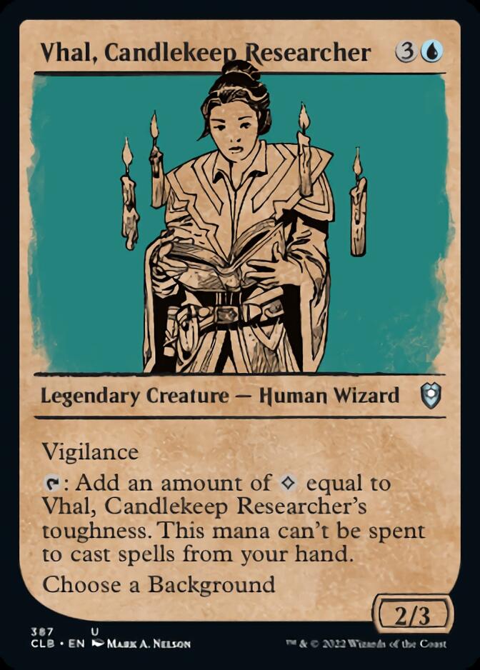 Vhal, Candlekeep Researcher (Showcase) [Commander Legends: Battle for Baldur's Gate] | Good Games Morley
