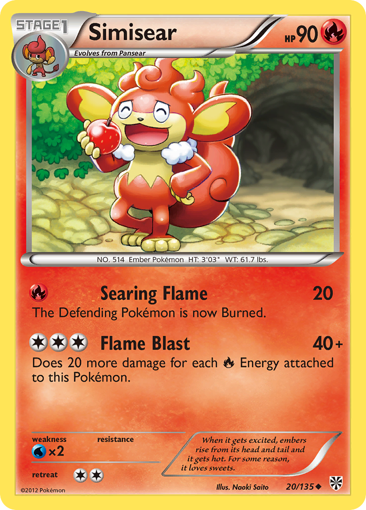 Simisear (20/135) [Black & White: Plasma Storm] | Good Games Morley