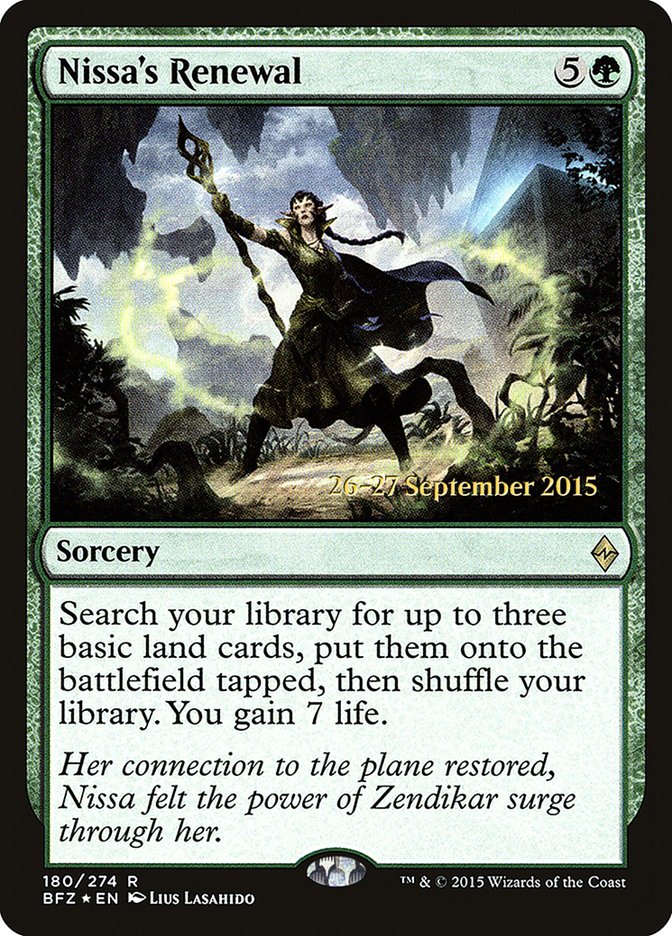 Nissa's Renewal [Battle for Zendikar Prerelease Promos] | Good Games Morley
