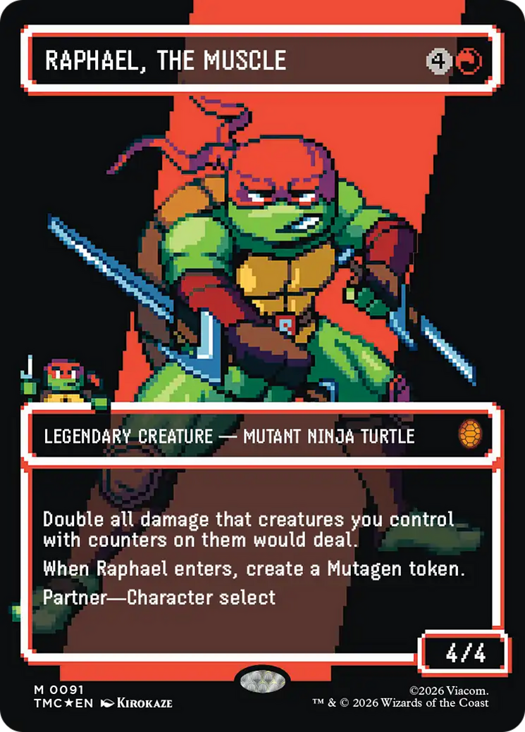 Raphael, the Muscle (0091) (Borderless) (Surge Foil) [Teenage Mutant Ninja Turtles Commander] | Good Games Morley