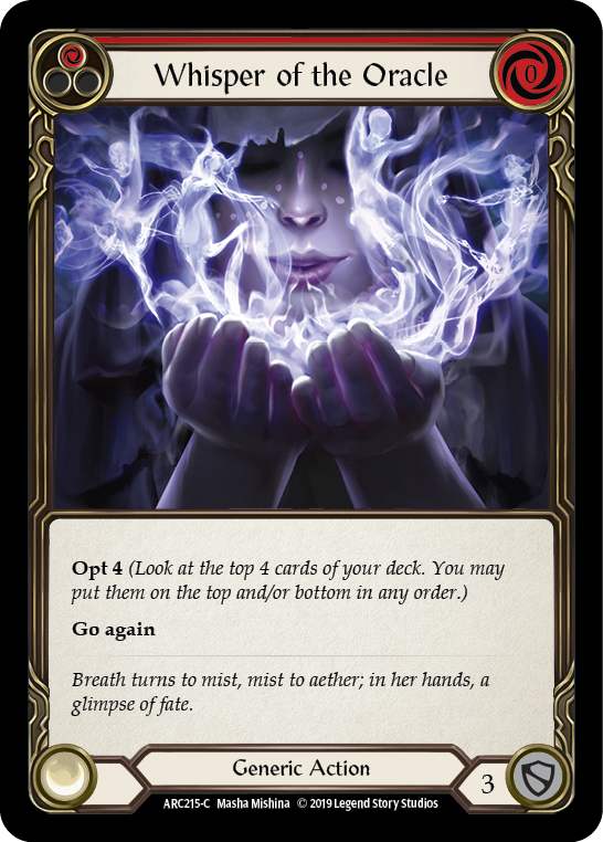 Whisper of the Oracle (Red) [ARC215-C] (Arcane Rising)  1st Edition Rainbow Foil | Good Games Morley