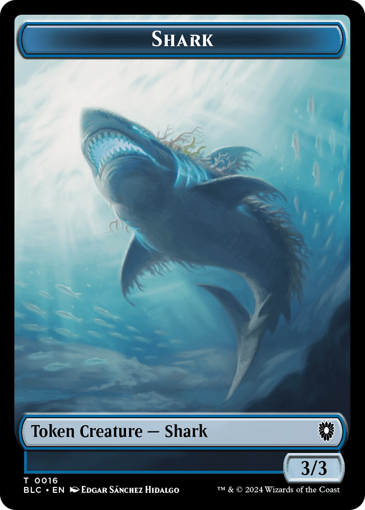 Elemental // Shark Double-Sided Token [Bloomburrow Commander Tokens] | Good Games Morley