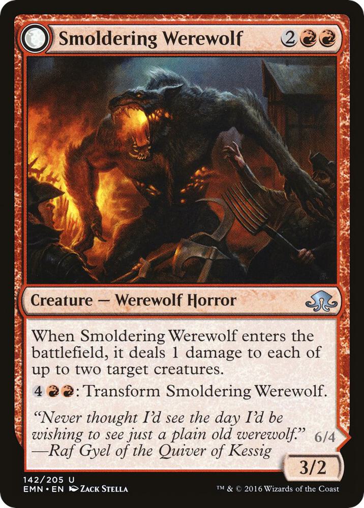 Smoldering Werewolf 142/205 (Eldritch Moon)  - Foil | Good Games Morley
