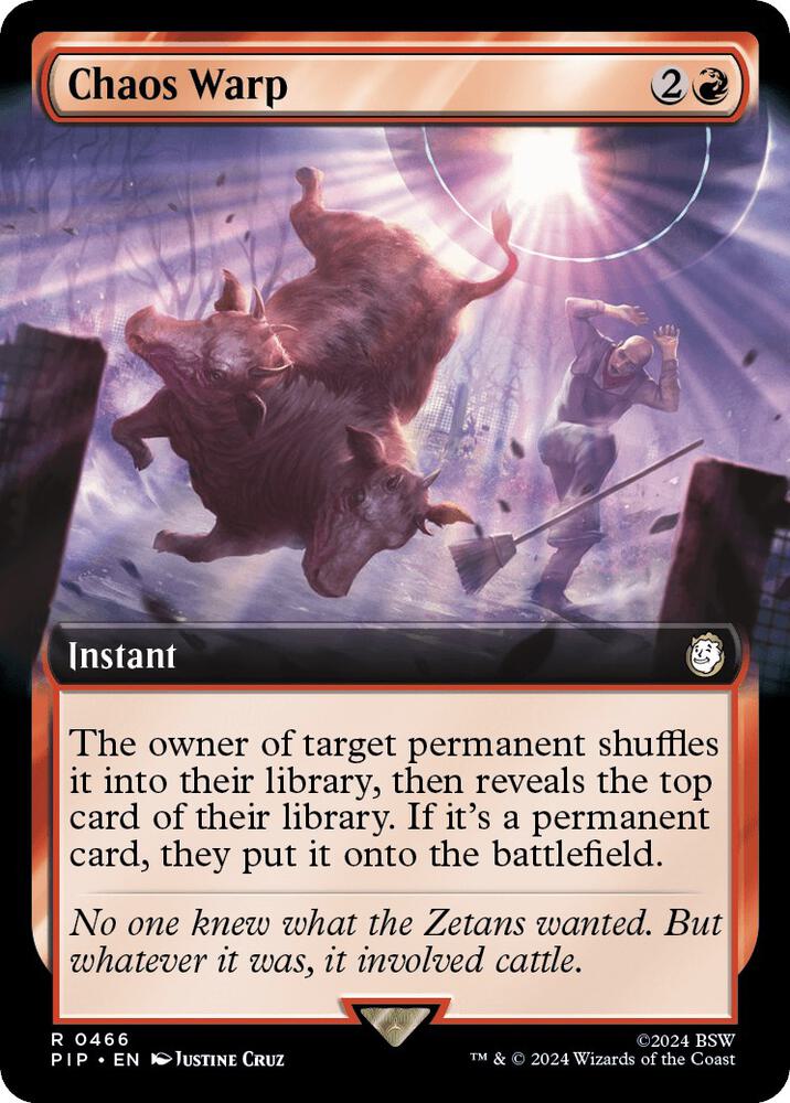 Chaos Warp 466/326 (Universes Beyond: Fallout)  - Extended Art | Good Games Morley