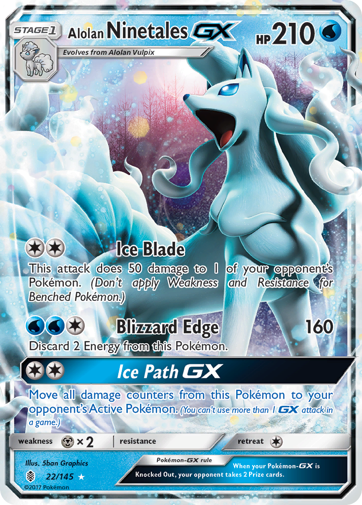 Alolan Ninetales GX (22/145) [Sun & Moon: Guardians Rising] | Good Games Morley