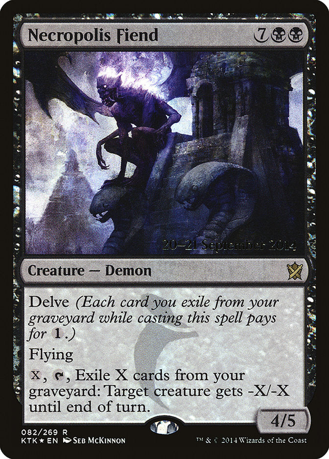 Necropolis Fiend [Khans of Tarkir Prerelease Promos] | Good Games Morley