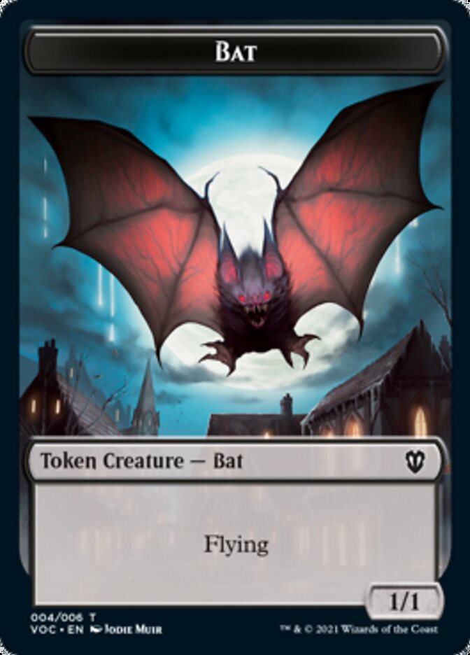 Blood // Bat Double-Sided Token [Innistrad: Crimson Vow Commander Tokens] | Good Games Morley