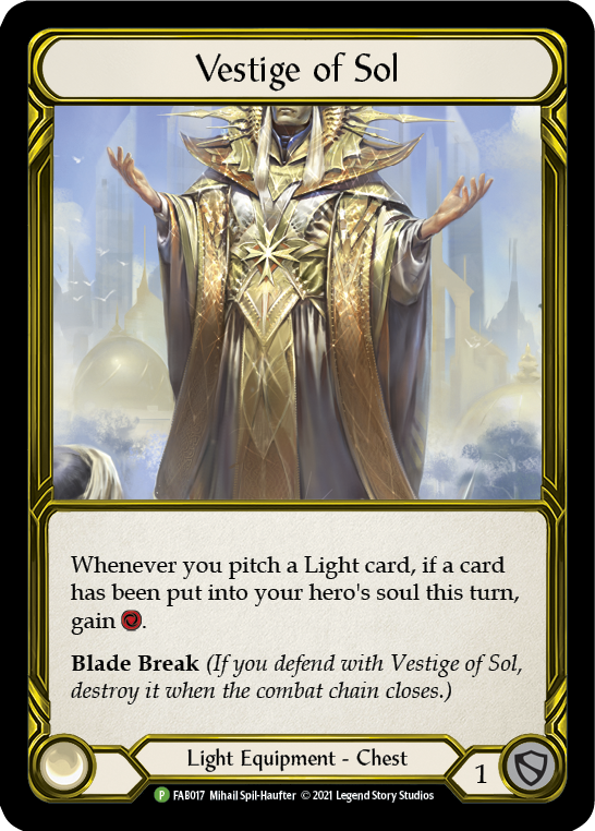 Vestige of Sol (Golden) [FAB017] (Promo)  Cold Foil | Good Games Morley