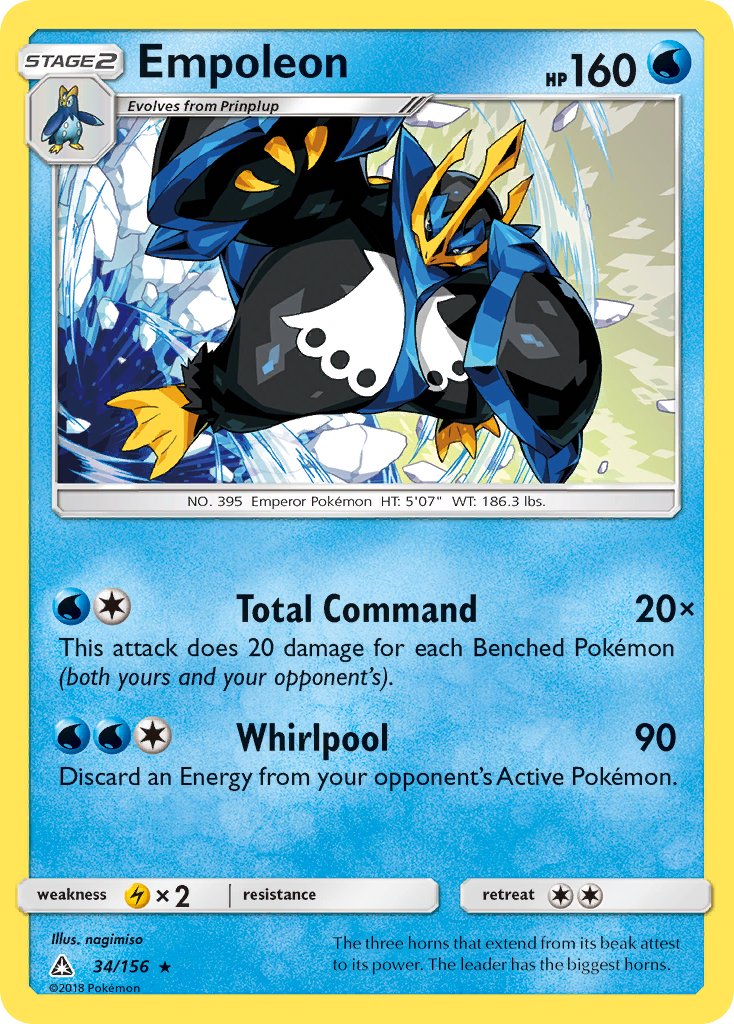 Empoleon (34/156) (Cracked Ice Holo) (Theme Deck Exclusive) [Sun & Moon: Ultra Prism] | Good Games Morley