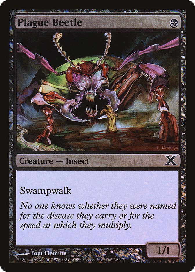 Plague Beetle (Premium Foil) [Tenth Edition] | Good Games Morley
