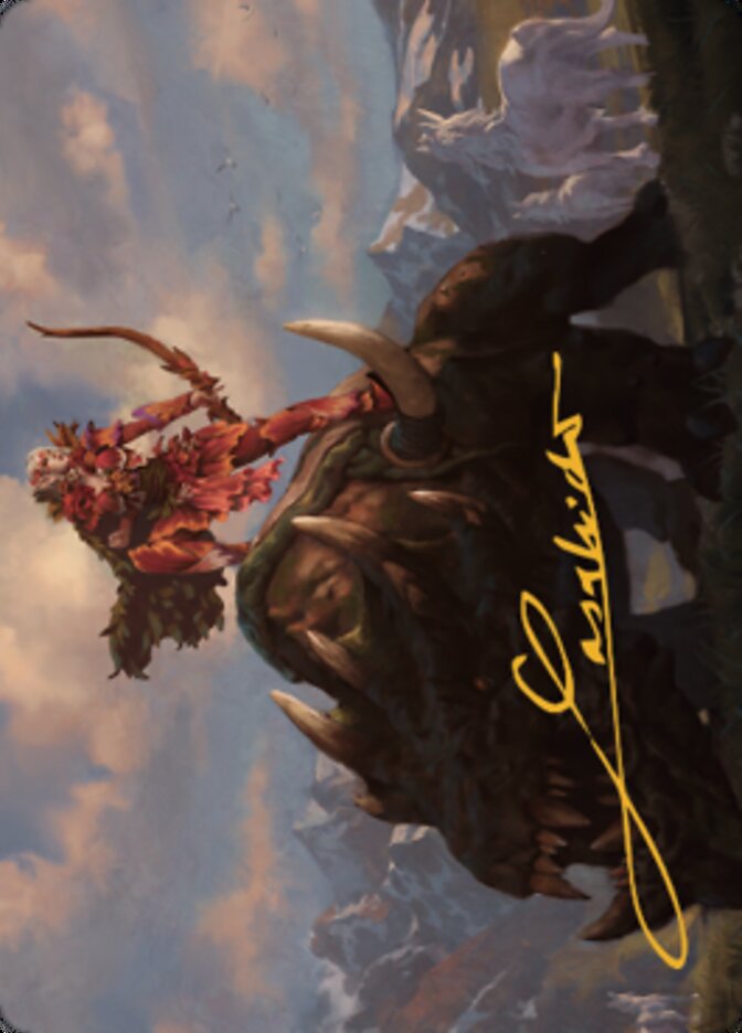 Meria's Outrider Art Card (Gold-Stamped Signature) [Dominaria United Art Series] | Good Games Morley