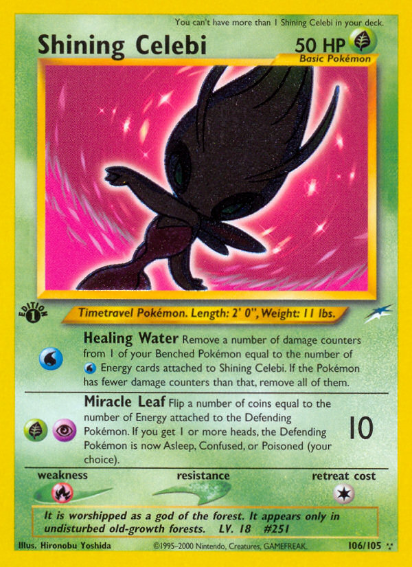 Shining Celebi (106/105) [Neo Destiny 1st Edition] | Good Games Morley