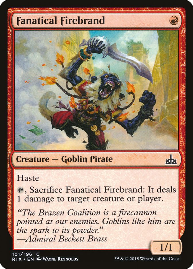 Fanatical Firebrand [Rivals of Ixalan] | Good Games Morley