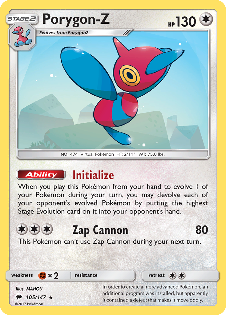 Porygon-Z (105/147) [Sun & Moon: Burning Shadows] | Good Games Morley