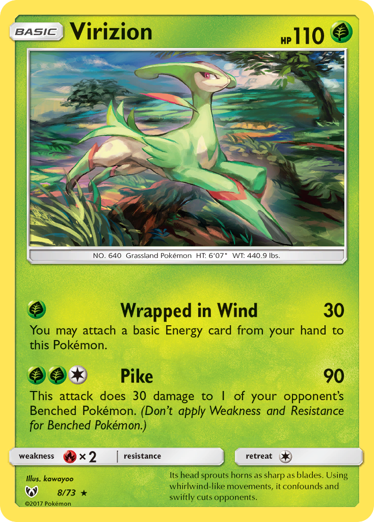 Virizion (8/73) [Sun & Moon: Shining Legends] | Good Games Morley
