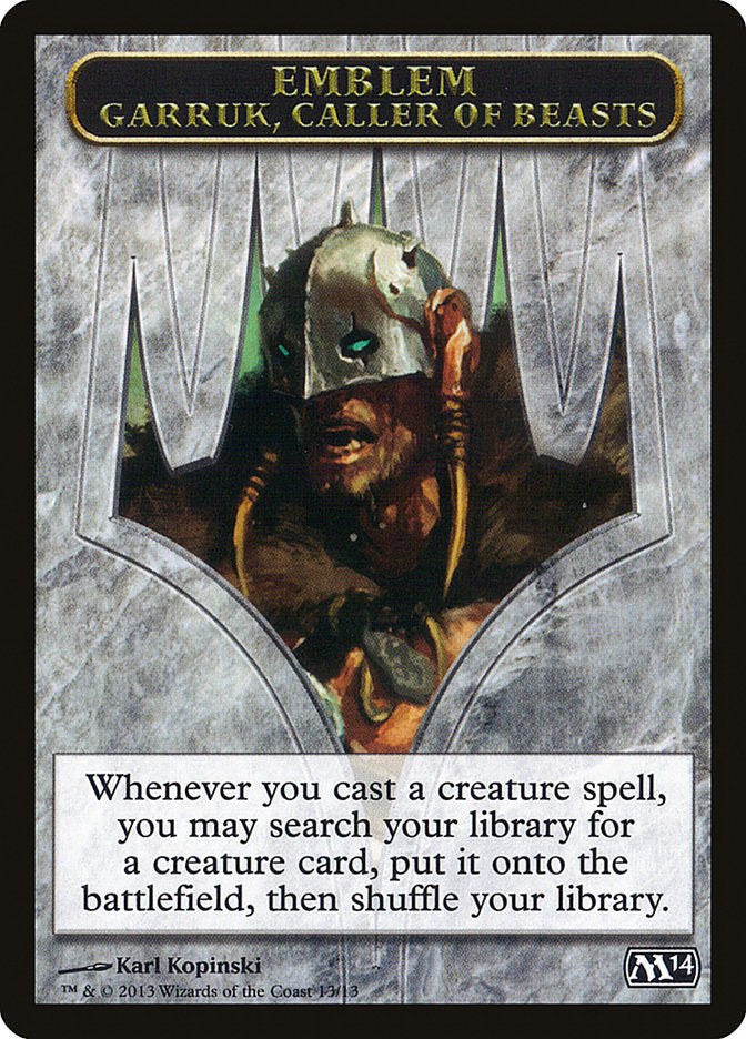Garruk, Caller of Beasts Emblem [Magic 2014 Tokens] | Good Games Morley