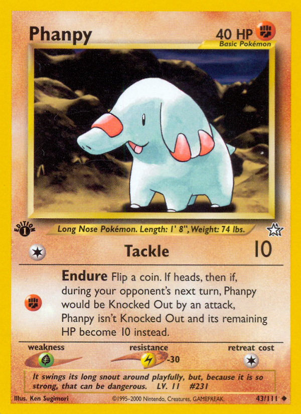 Phanpy (43/111) [Neo Genesis 1st Edition] | Good Games Morley