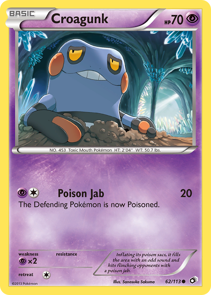 Croagunk (62/113) [Black & White: Legendary Treasures] | Good Games Morley