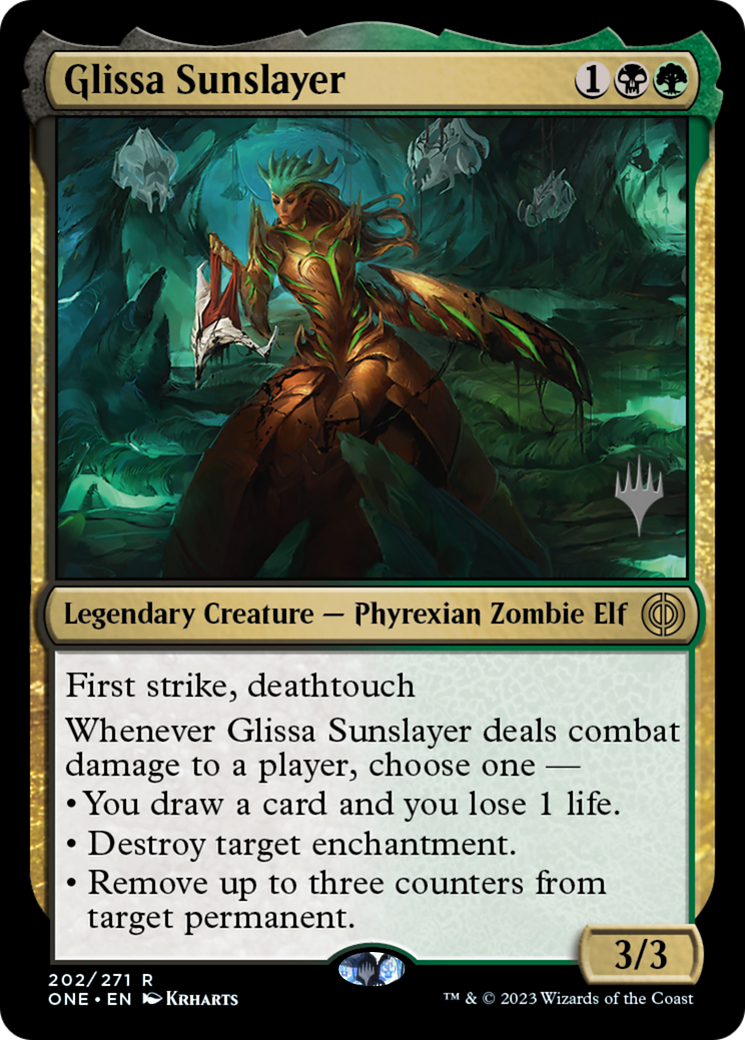 Glissa Sunslayer (Promo Pack) [Phyrexia: All Will Be One Promos] | Good Games Morley