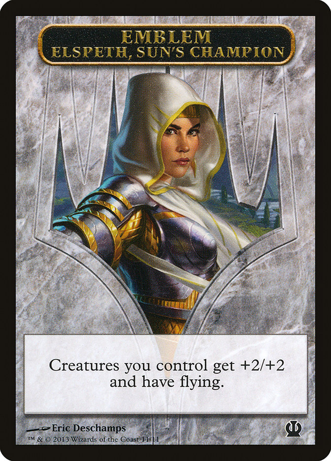 Elspeth, Sun's Champion Emblem [Theros Tokens] | Good Games Morley