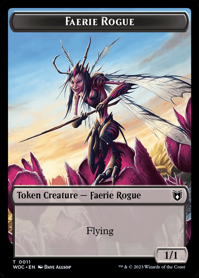 Faerie Rogue // Faerie (0011) Double-Sided Token [Wilds of Eldraine Commander Tokens] | Good Games Morley