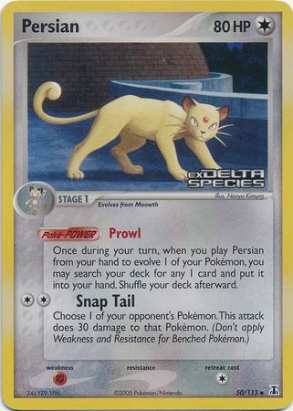Persian (50/113) (Stamped) [EX: Delta Species] | Good Games Morley