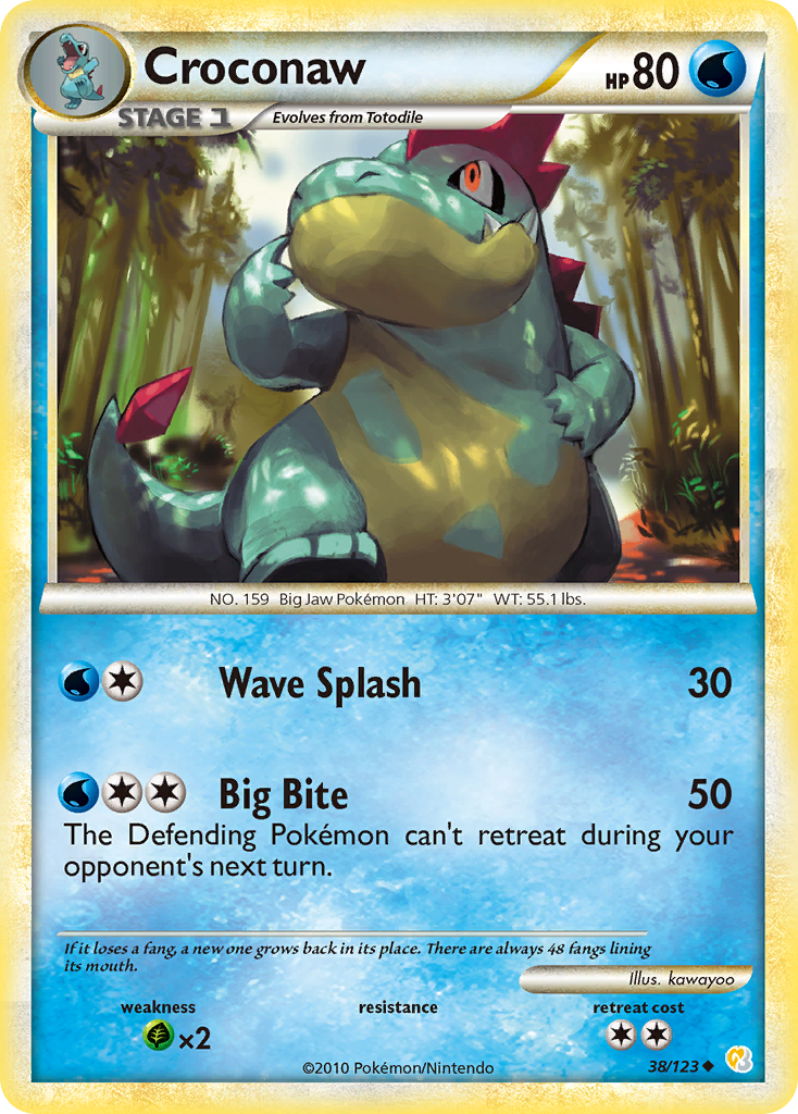 Croconaw (38/123) [HeartGold & SoulSilver: Base Set] | Good Games Morley