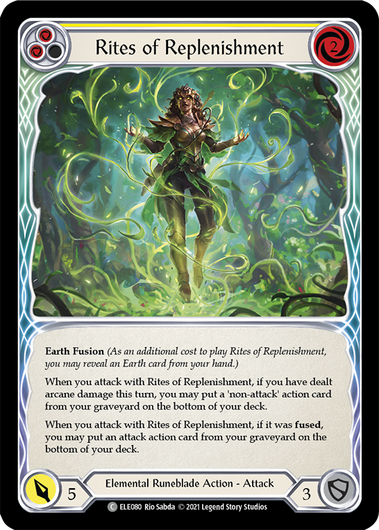 Rites of Replenishment (Yellow) [ELE080] (Tales of Aria)  1st Edition Normal | Good Games Morley