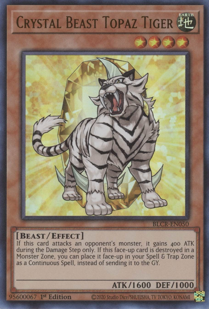 Crystal Beast Topaz Tiger [BLCR-EN050] Ultra Rare | Good Games Morley