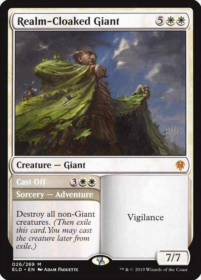 Realm-Cloaked Giant // Cast Off (Promo Pack) [Throne of Eldraine Promos] | Good Games Morley