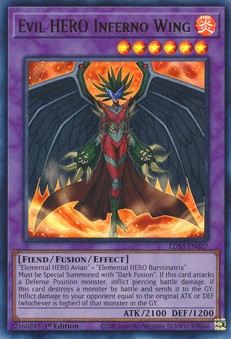 Evil HERO Inferno Wing [LDS3-EN027] Ultra Rare | Good Games Morley