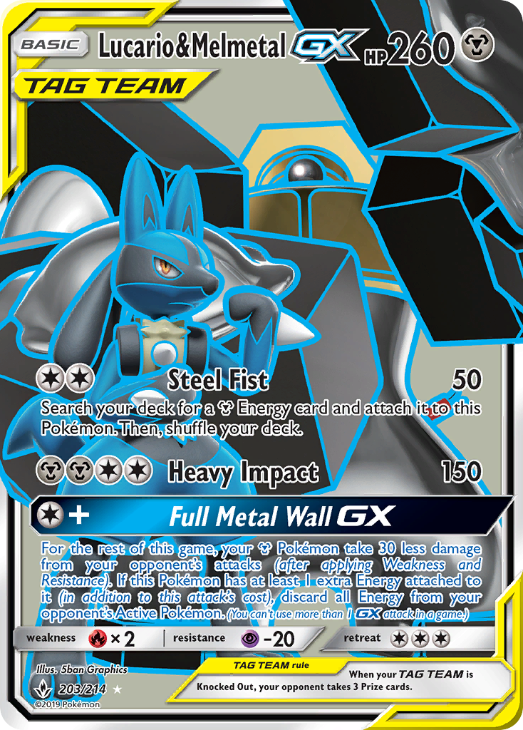 Lucario & Melmetal GX (203/214) [Sun & Moon: Unbroken Bonds] | Good Games Morley