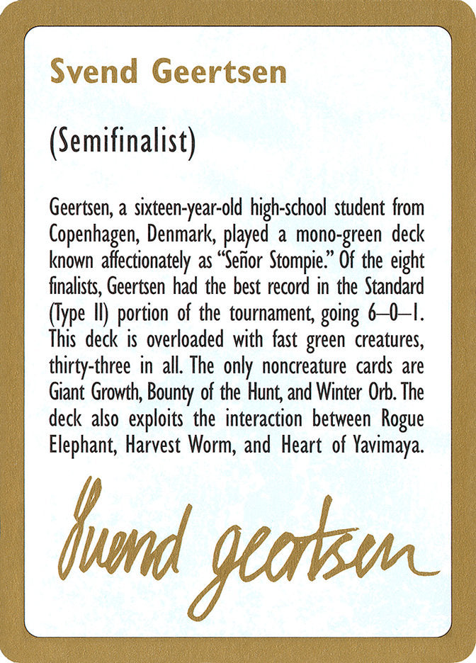 Svend Geertsen Bio [World Championship Decks 1997] | Good Games Morley