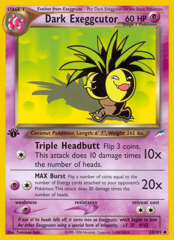 Dark Exeggutor (33/105) [Neo Destiny 1st Edition] | Good Games Morley