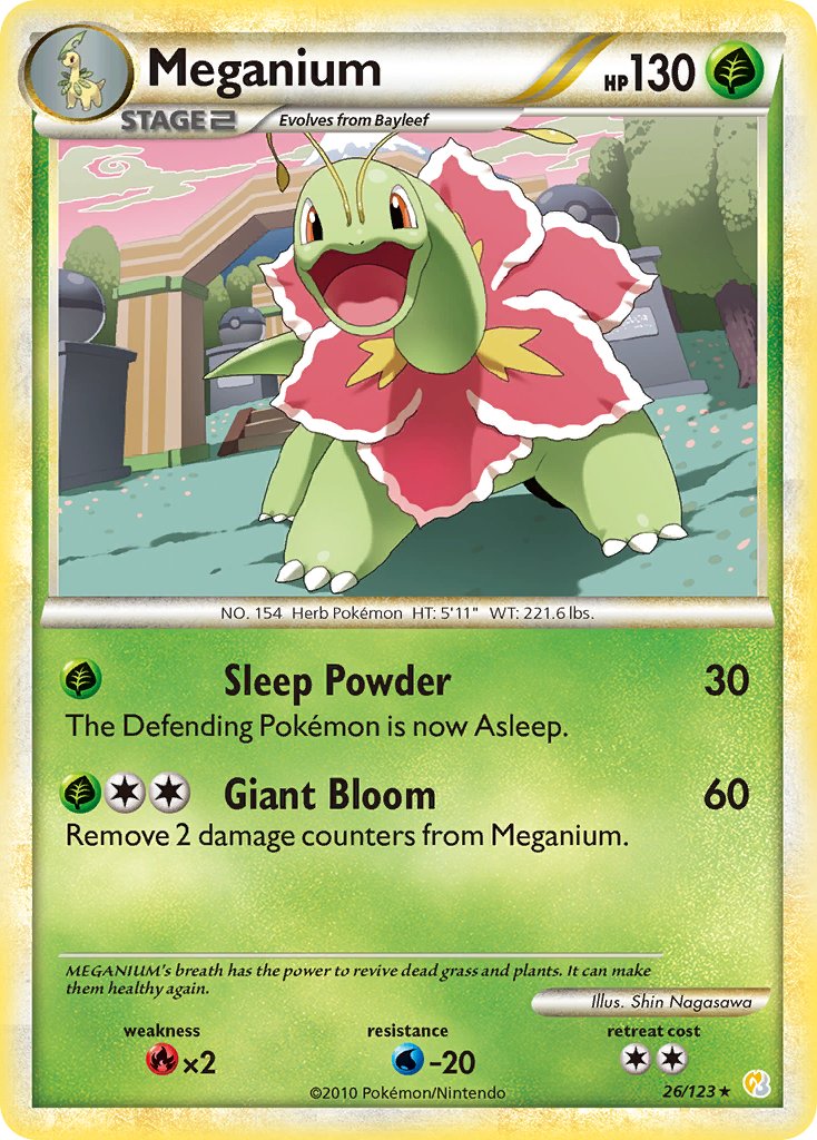 Meganium (26/123) (Theme Deck Exclusive) [HeartGold & SoulSilver: Base Set] | Good Games Morley