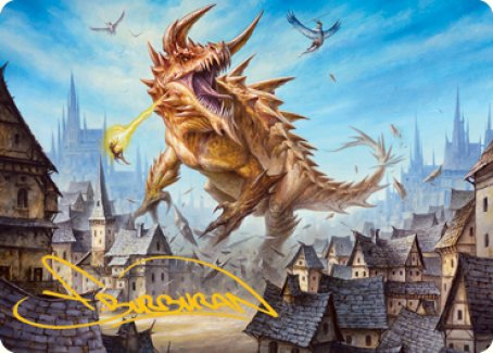 Tarrasque Art Card (Gold-Stamped Signature) [Dungeons & Dragons: Adventures in the Forgotten Realms Art Series] | Good Games Morley