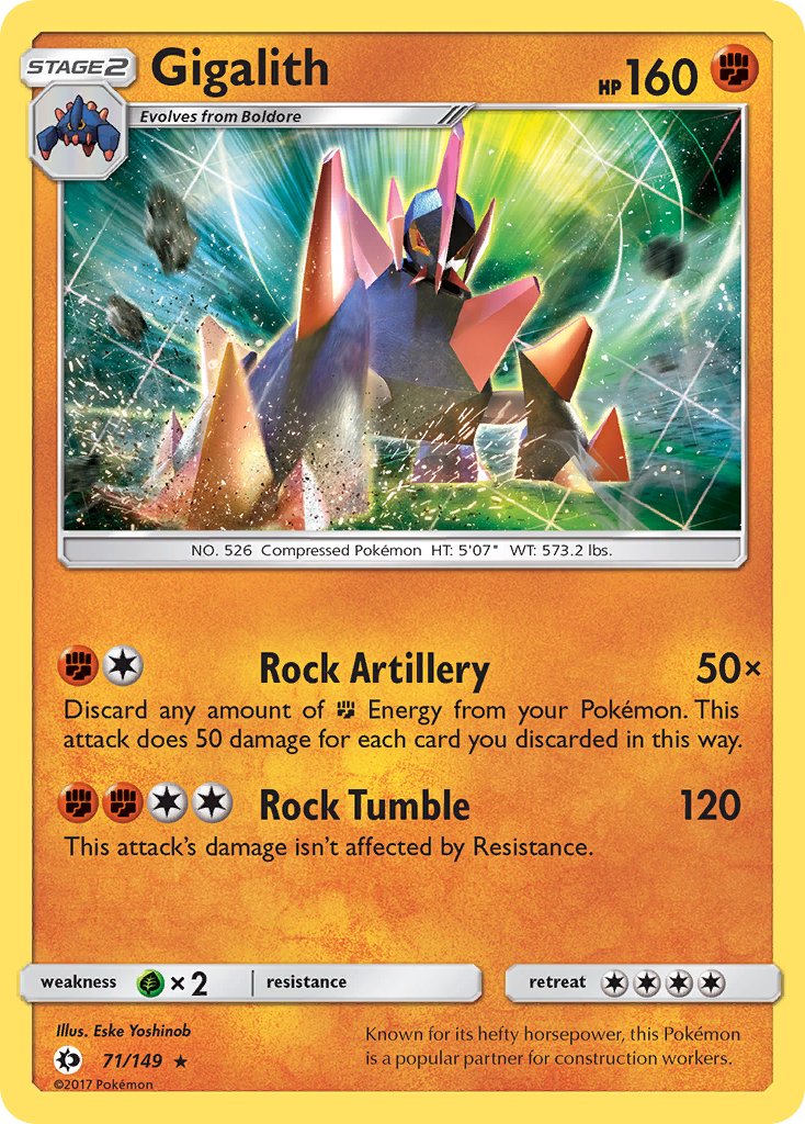 Gigalith (71/149) (Cosmos Holo) (Blister Exclusive) [Sun & Moon: Base Set] | Good Games Morley