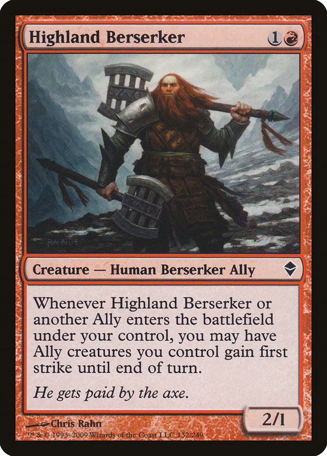 Highland Berserker [Zendikar] | Good Games Morley