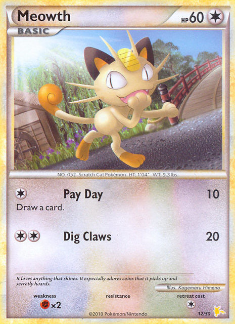 Meowth (12/30) [HeartGold & SoulSilver: Trainer Kit - Raichu] | Good Games Morley