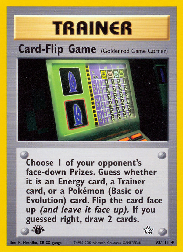 Card-Flip Game (92/111) [Neo Genesis 1st Edition] | Good Games Morley