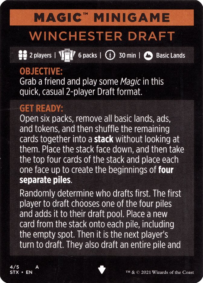 Winchester Draft (Magic Minigame) [Strixhaven: School of Mages Minigame] | Good Games Morley