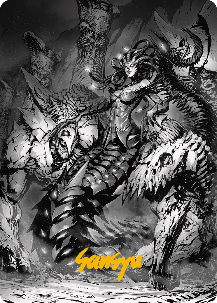 Vraska, Betrayal's Sting Art Card (Gold-Stamped Signature) [Phyrexia: All Will Be One Art Series] | Good Games Morley