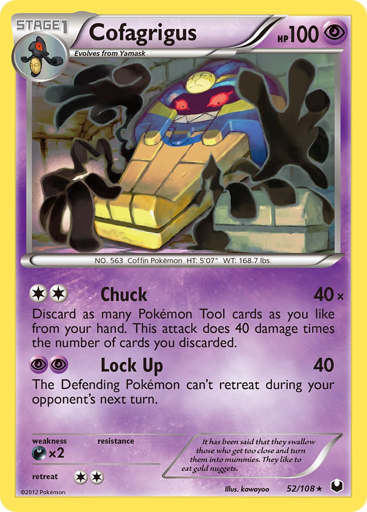 Cofagrigus (52/108) (Cracked Ice Holo) (Theme Deck Exclusive) [Black & White: Dark Explorers] | Good Games Morley