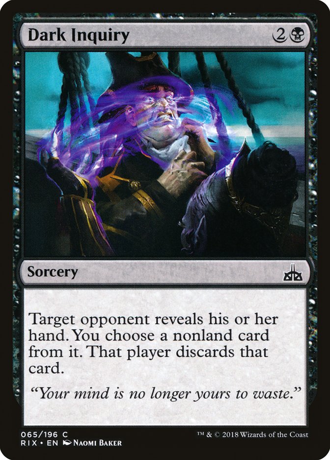 Dark Inquiry [Rivals of Ixalan] | Good Games Morley