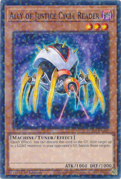 Ally of Justice Cycle Reader (Duel Terminal) [HAC1-EN089] Common | Good Games Morley