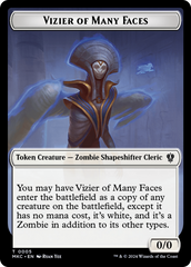 Vizier of Many Faces // Zombie Double-Sided Token [Murders at Karlov Manor Commander Tokens] | Good Games Morley