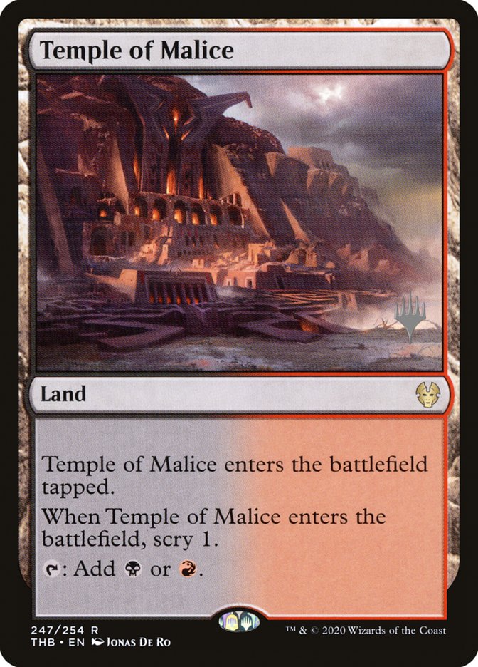 Temple of Malice (Promo Pack) [Theros Beyond Death Promos] | Good Games Morley